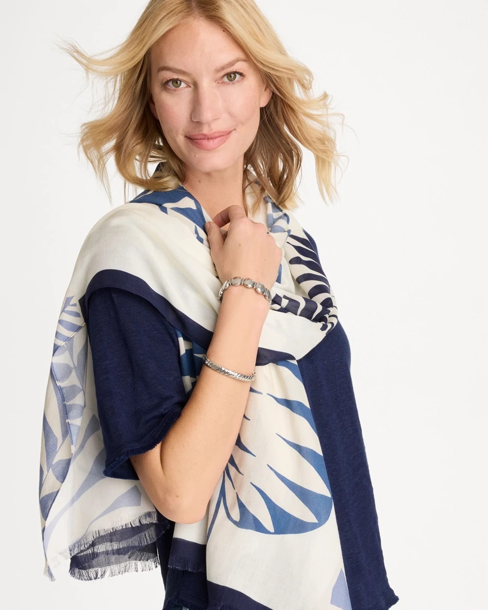 Chico's Palm Frond Oblong Scarf