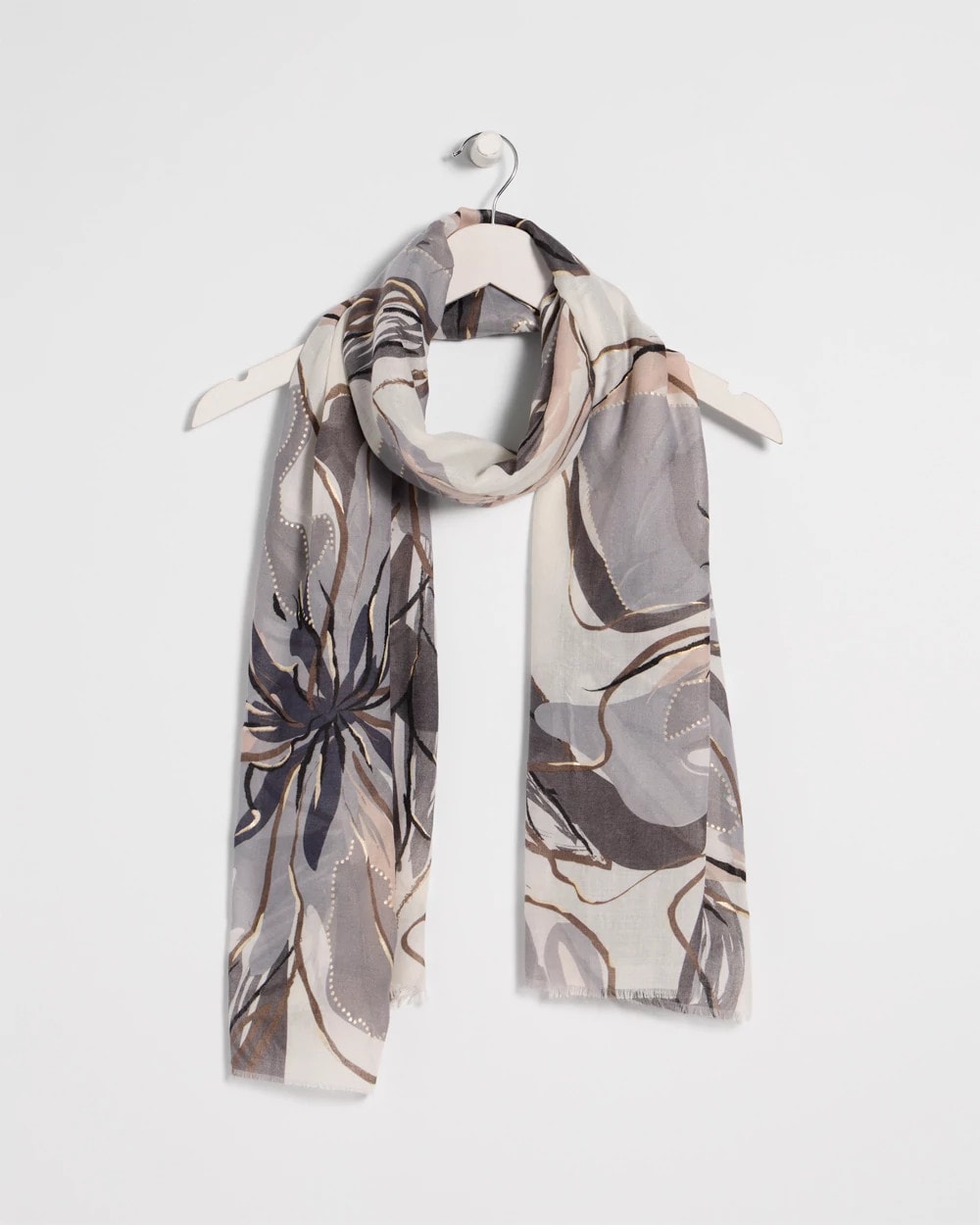 Chico's Foiled Floral Oblong Scarf