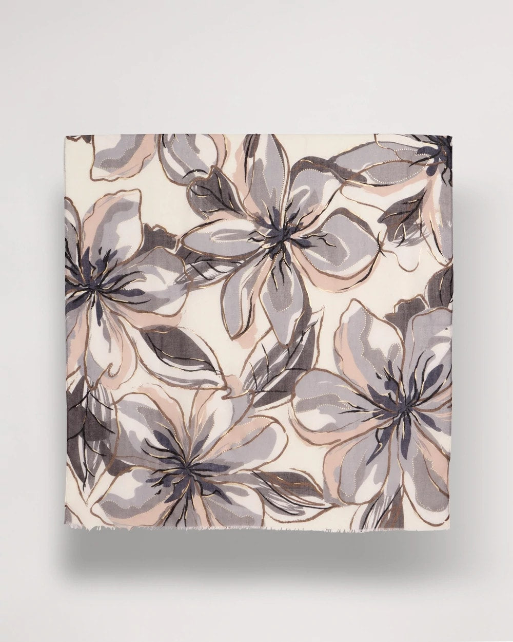 Chico's Foiled Floral Oblong Scarf