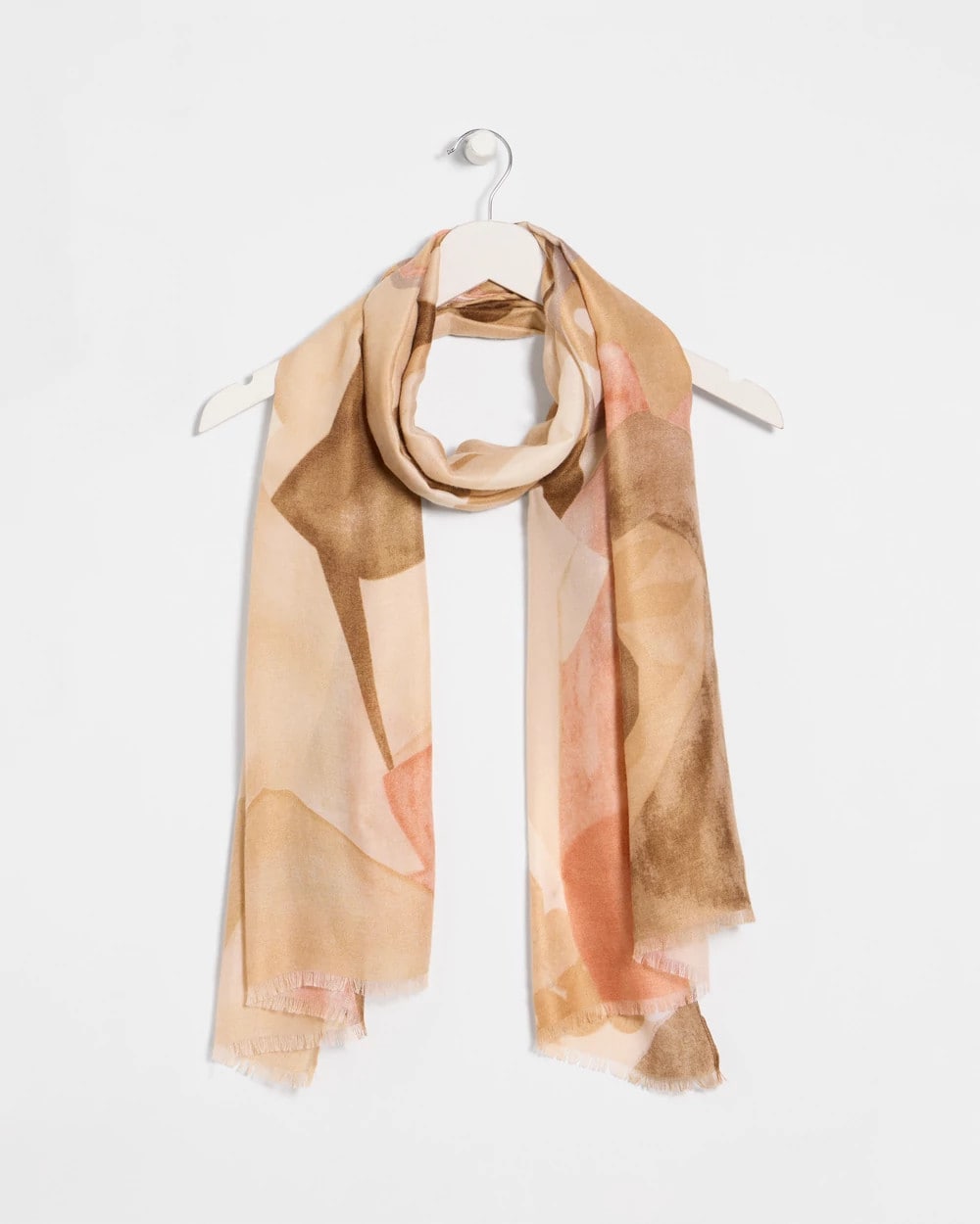Chico's Neutral Floral Oblong Scarf