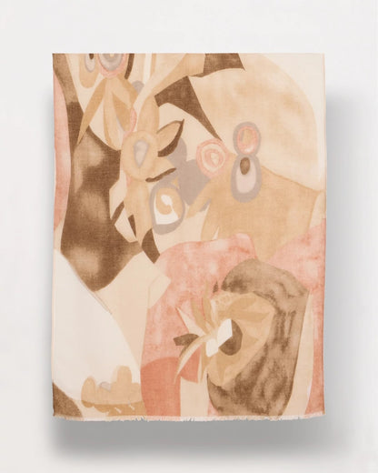 Chico's Neutral Floral Oblong Scarf