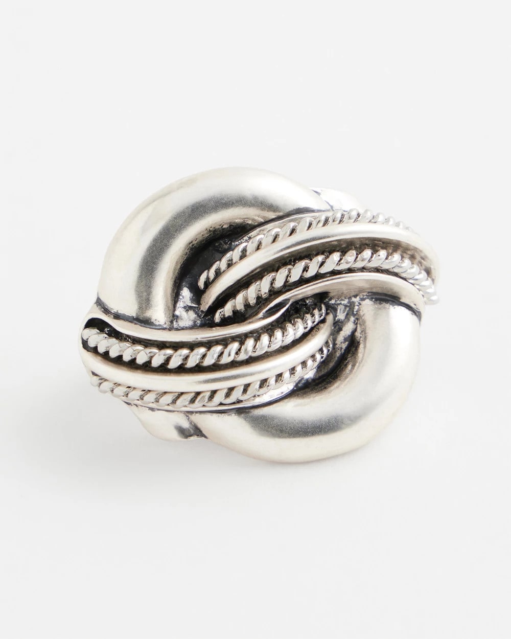 Chico's Silvertone Knot Scarf Ring