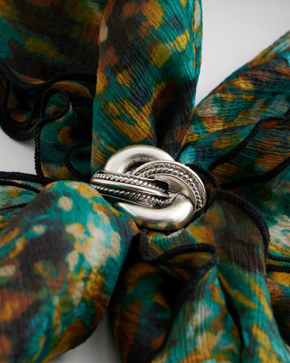 Chico's Silvertone Knot Scarf Ring