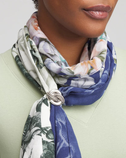 Chico's Silvertone Knot Scarf Ring