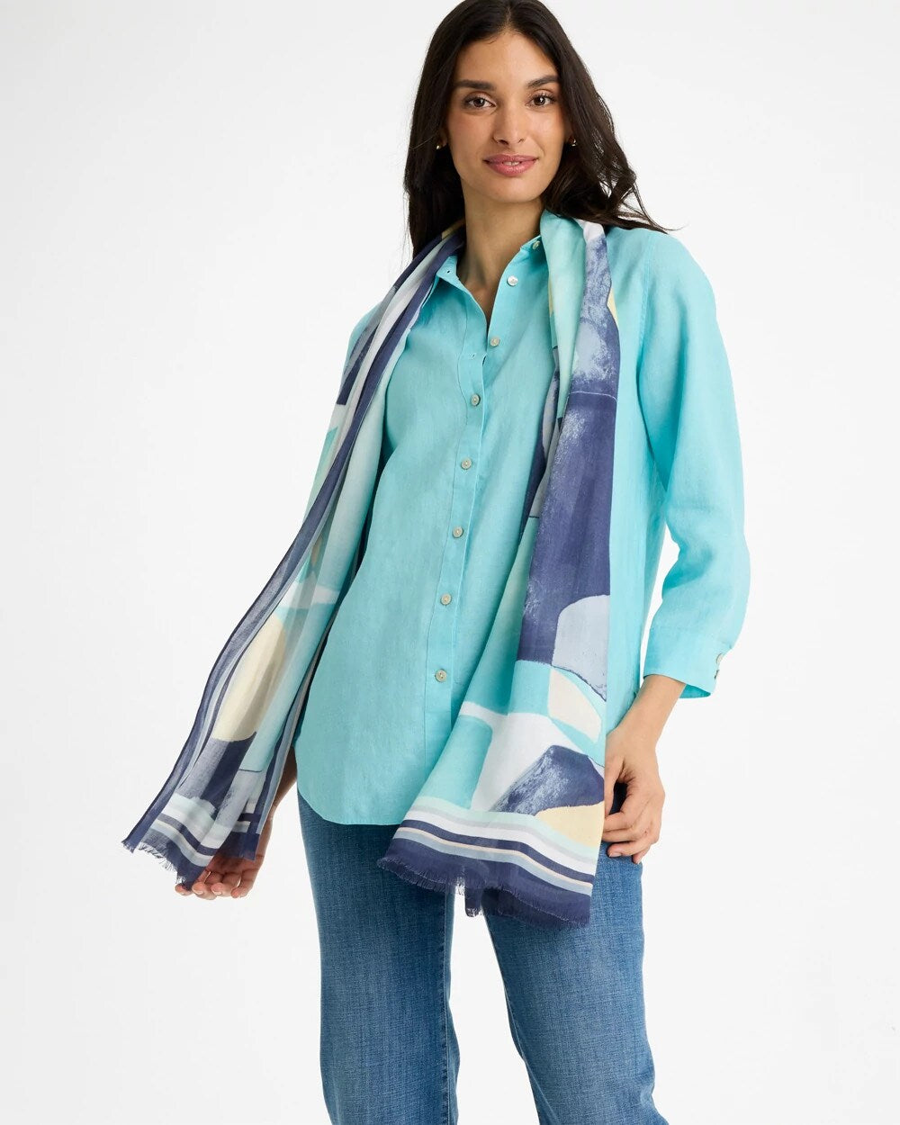 Chico's Artisanal Patch Oblong Scarf