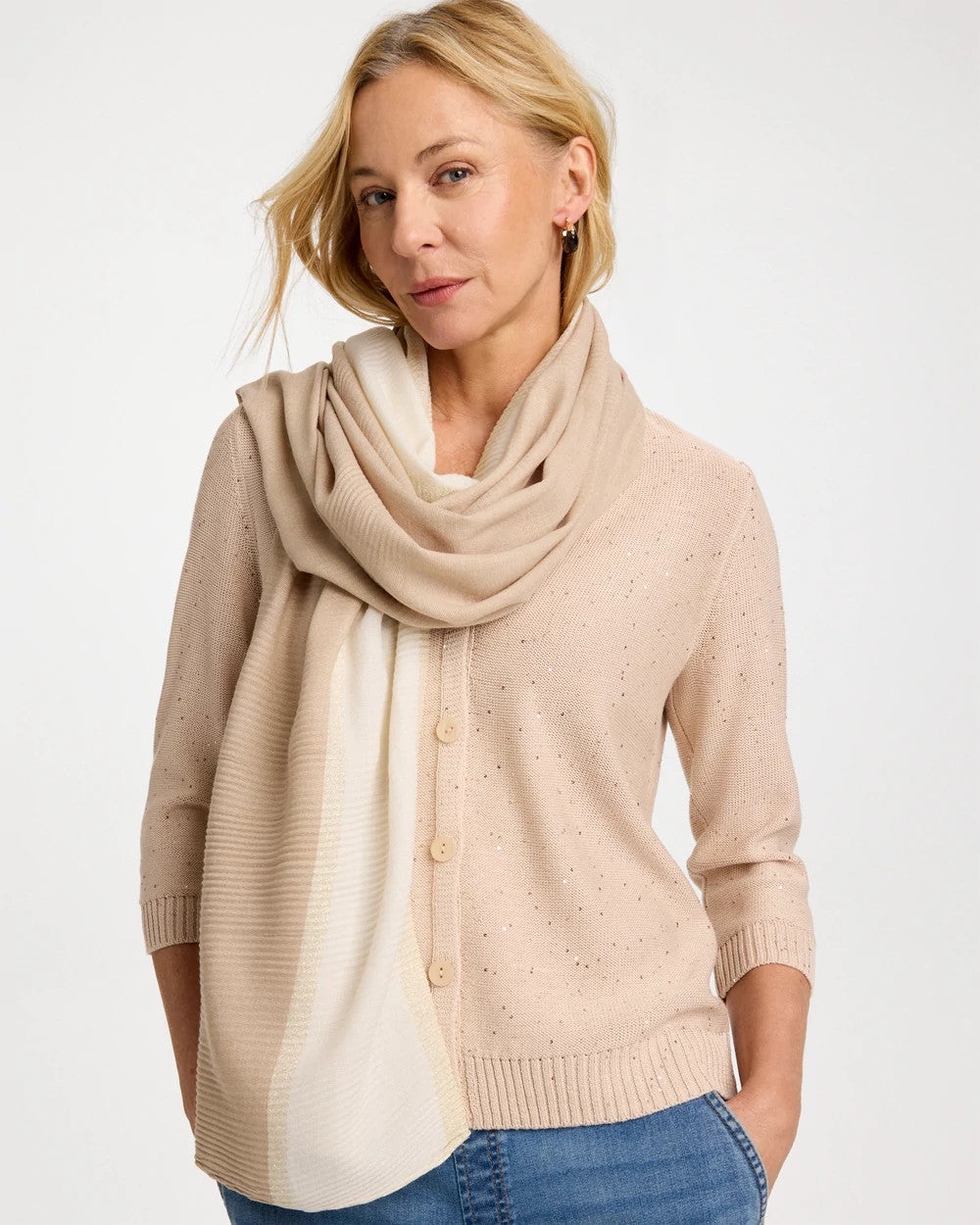 Chico's Ombre Pleated Oblong Scarf