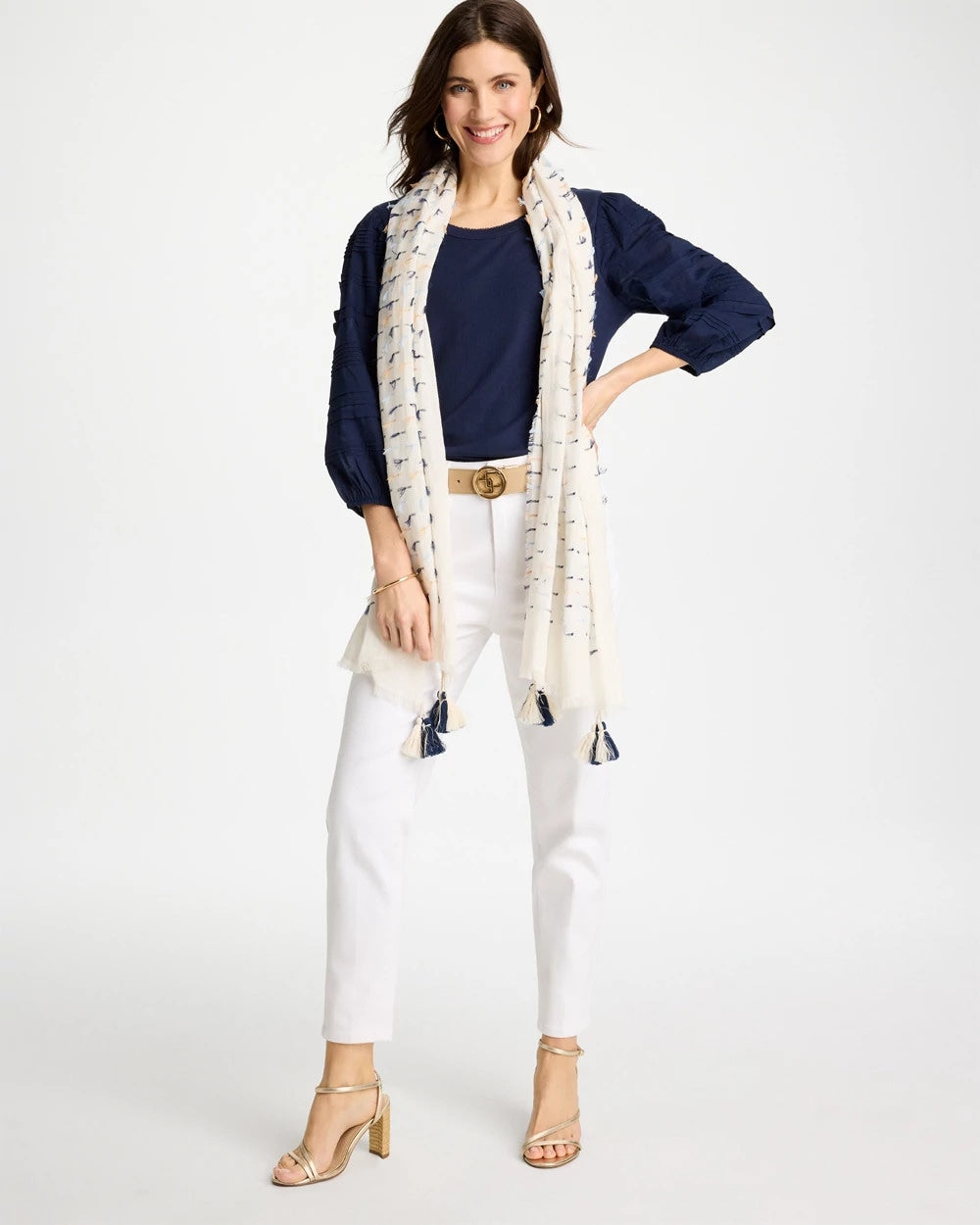 Chico's Fringe Oblong Scarf