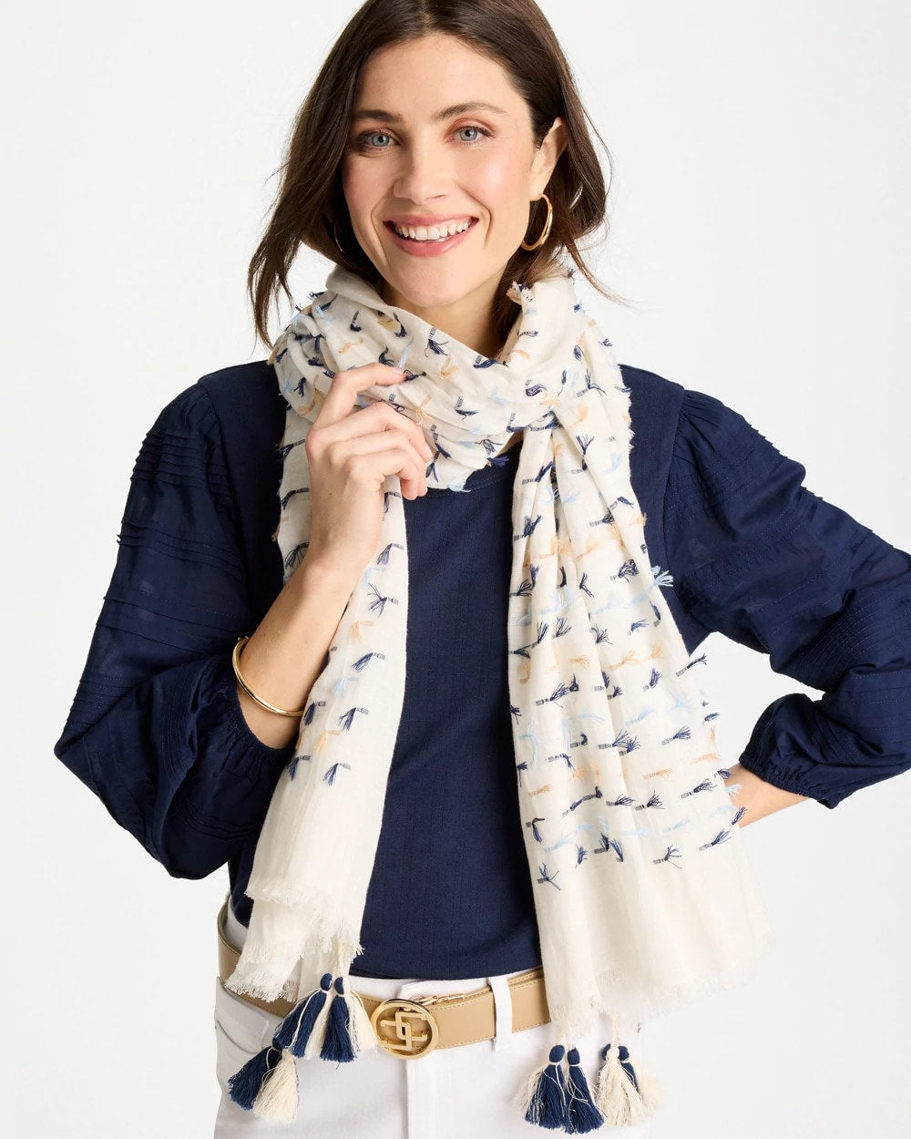 Chico's Fringe Oblong Scarf