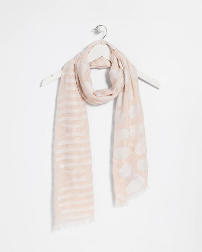 Chico's Neutral Polka Dot Oblong Scarf