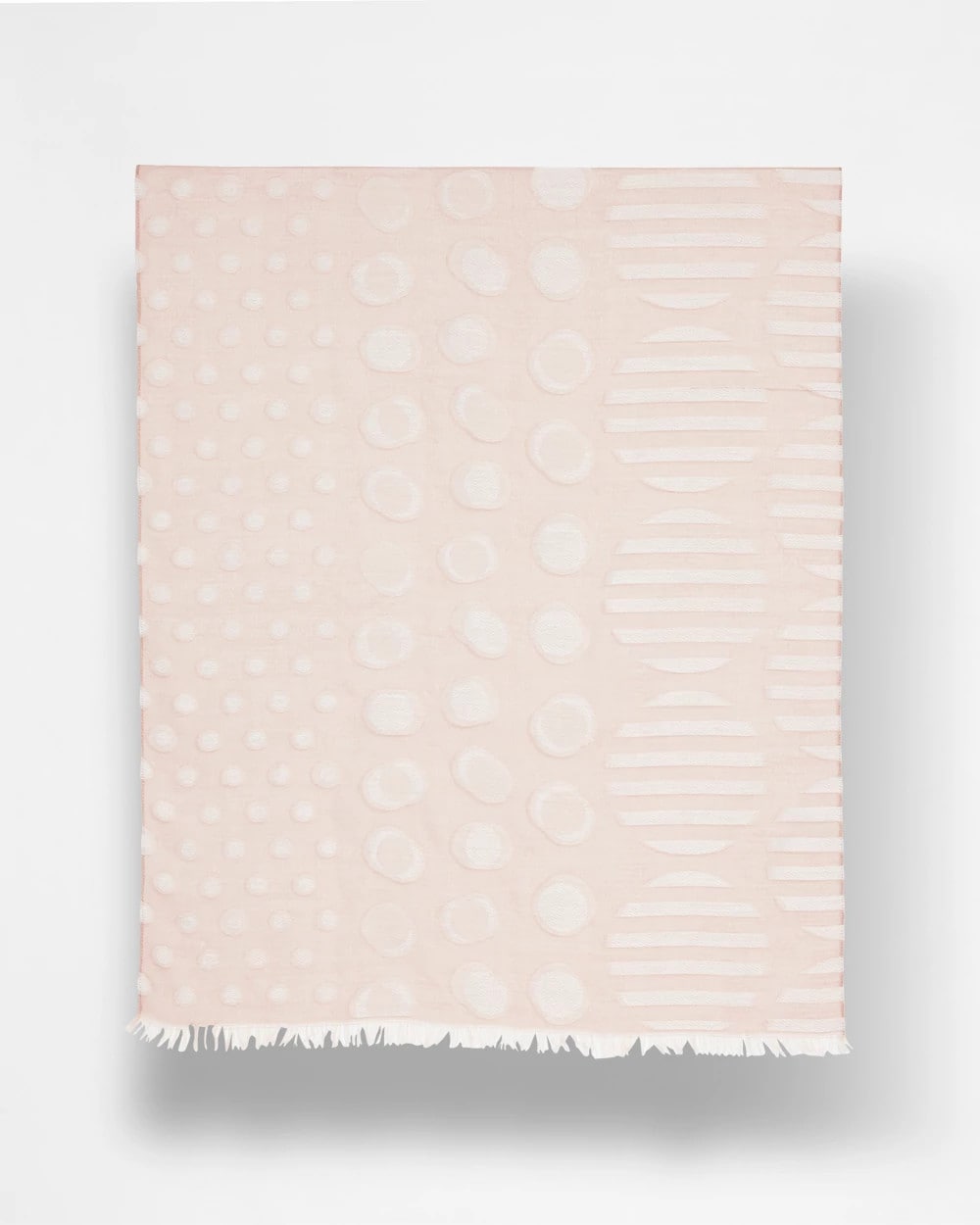 Chico's Neutral Polka Dot Oblong Scarf