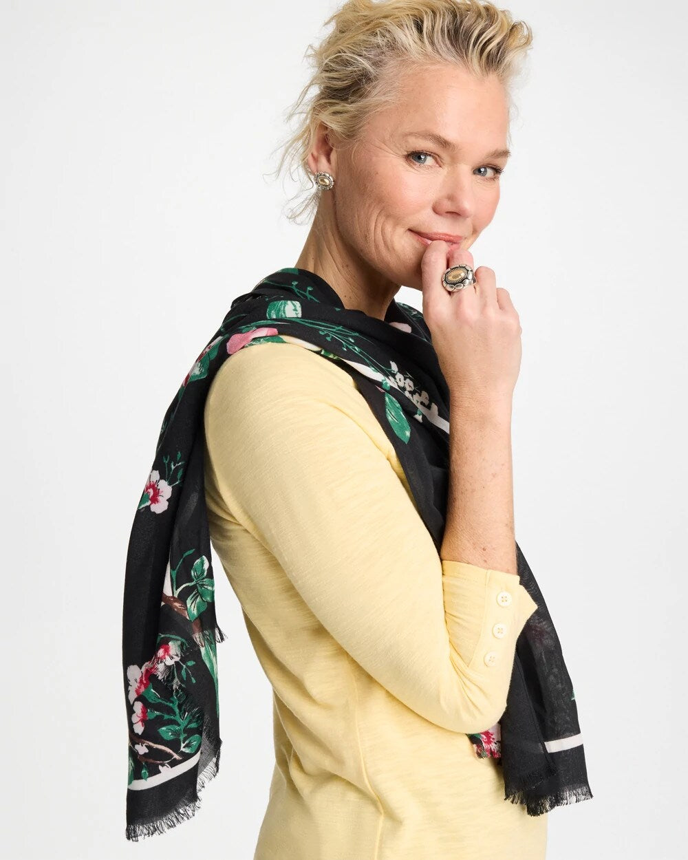 Chico's Kyoto Bloom Oblong Scarf