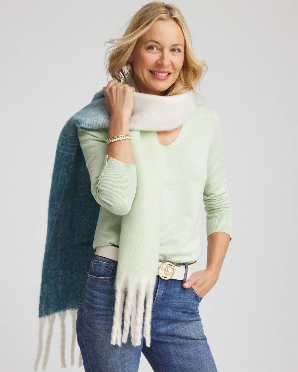 Chico's Cozy Ombre Oblong Scarf