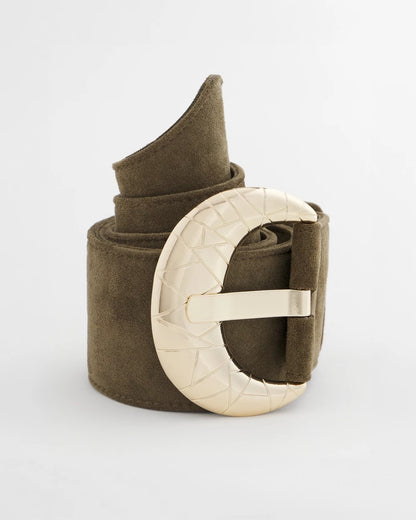 Chico's Green Faux Suede Sash Belt