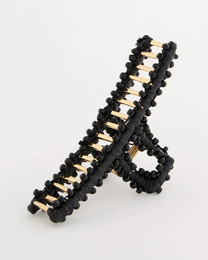 Chico's Black Raffia Hair Clip