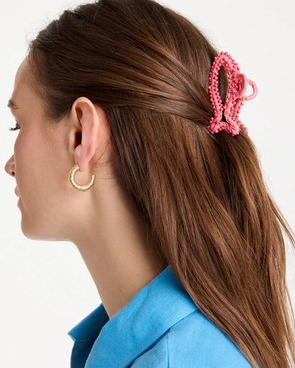 Chico's Coral Fish Raffia Hair Clip
