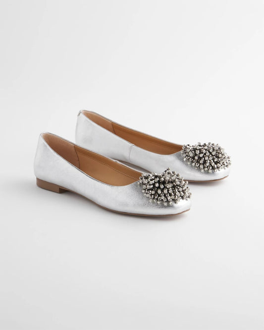 Chico's Omega Beaded Ballet Flats