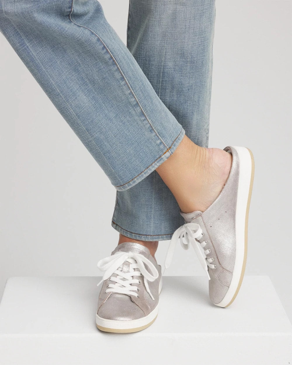Chico's Metallic Snap Slip-On Sneakers