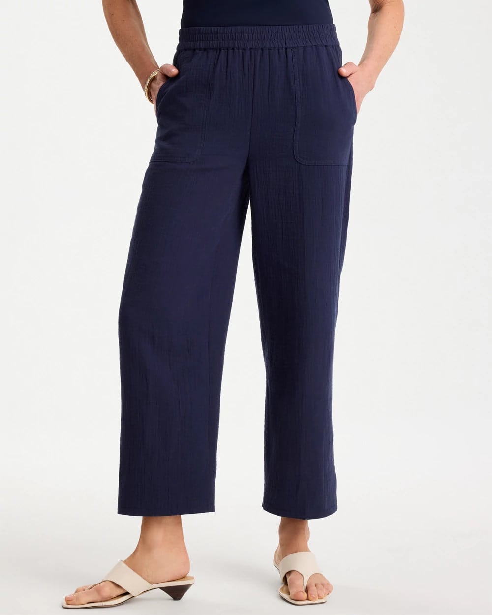 Chico's Cotton Gauze Tapered Crop Pant