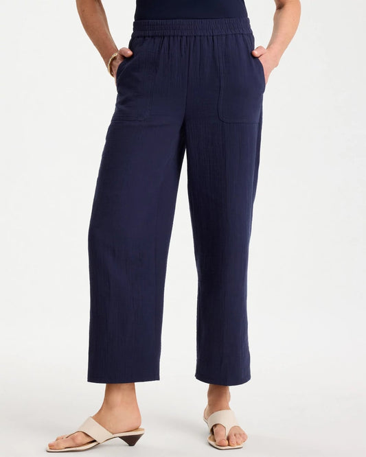 Chico's Cotton Gauze Tapered Crop Pant