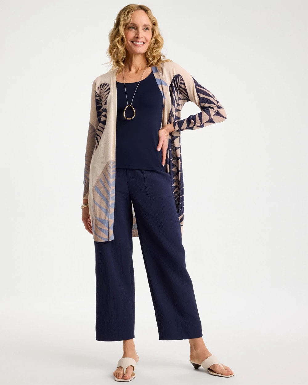 Chico's Cotton Gauze Tapered Crop Pant