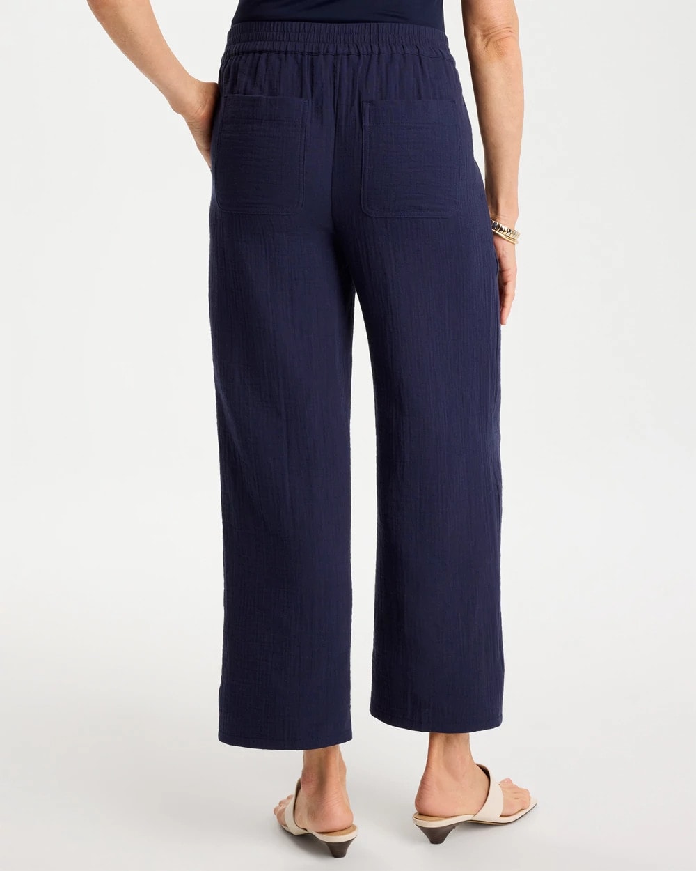 Chico's Cotton Gauze Tapered Crop Pant