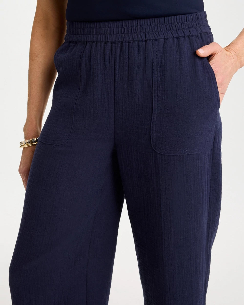 Chico's Cotton Gauze Tapered Crop Pant