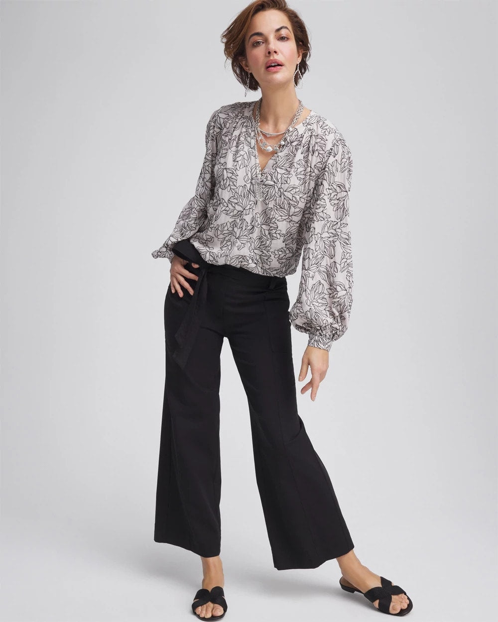 Chico's Belted Twill Utility Cropped Pants
