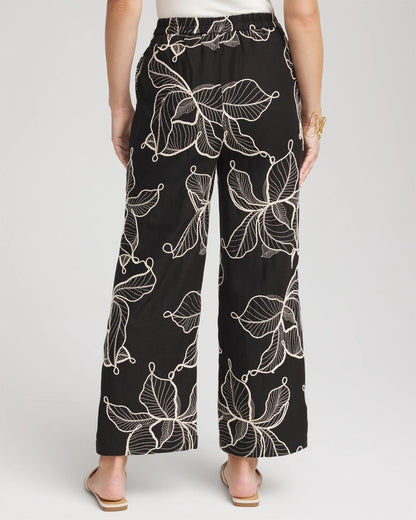 Chico's Embroidered Wide-Leg Cropped Pants