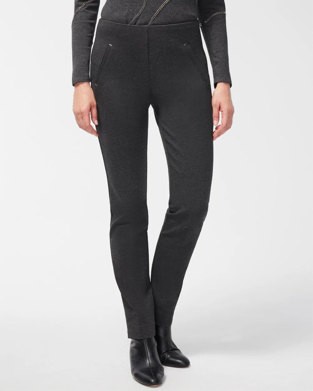 Chico's Juliet Trim Detail Ponte Pants