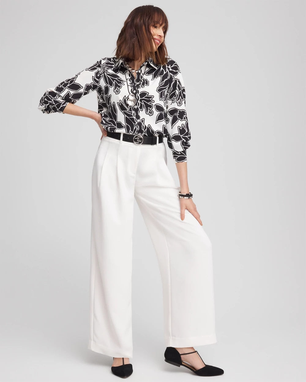 Chico's Crepe Pleated Relaxed Pants