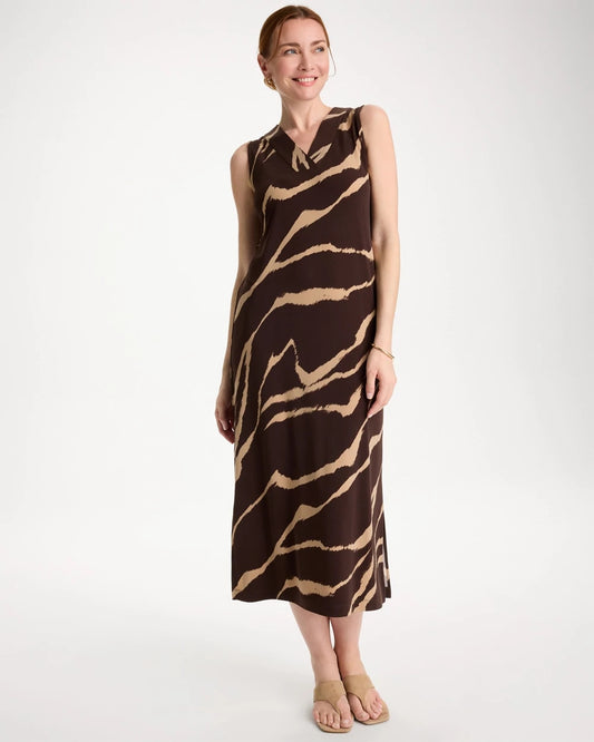 Chico's Travelers™ Zebra Double V-Neck Maxi Dress