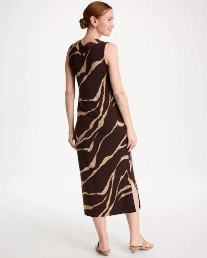Chico's Travelers™ Zebra Double V-Neck Maxi Dress