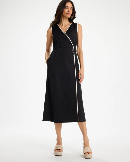 Chico's Sleeveless Surplice Linen Dress