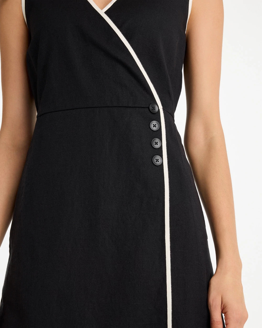 Chico's Sleeveless Surplice Linen Dress
