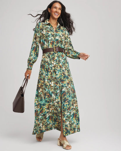 Chico's Printed Long-Sleeved Shirtdress