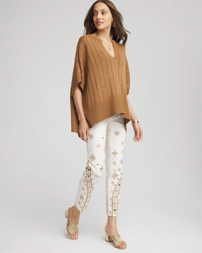 Chico's Embellished Girlfriend Slim Ankle Jeans