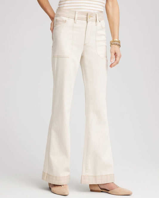 Chico's Colorblock Wide Flare Jeans