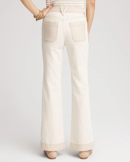 Chico's Colorblock Wide Flare Jeans