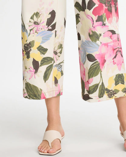 Chico's Printed Pull-On Wide Crop Jeans