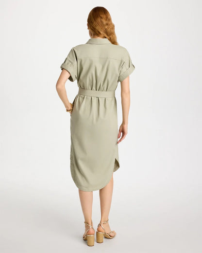 Chico's Dolman Tie Hemp Denim Shirtdress