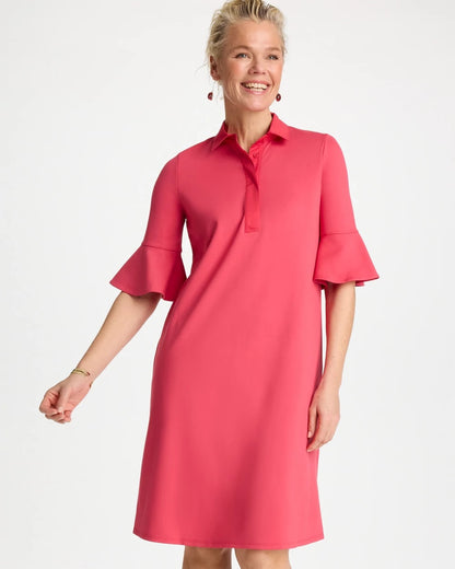 Chico's Knit Flounce Sleeve Dress