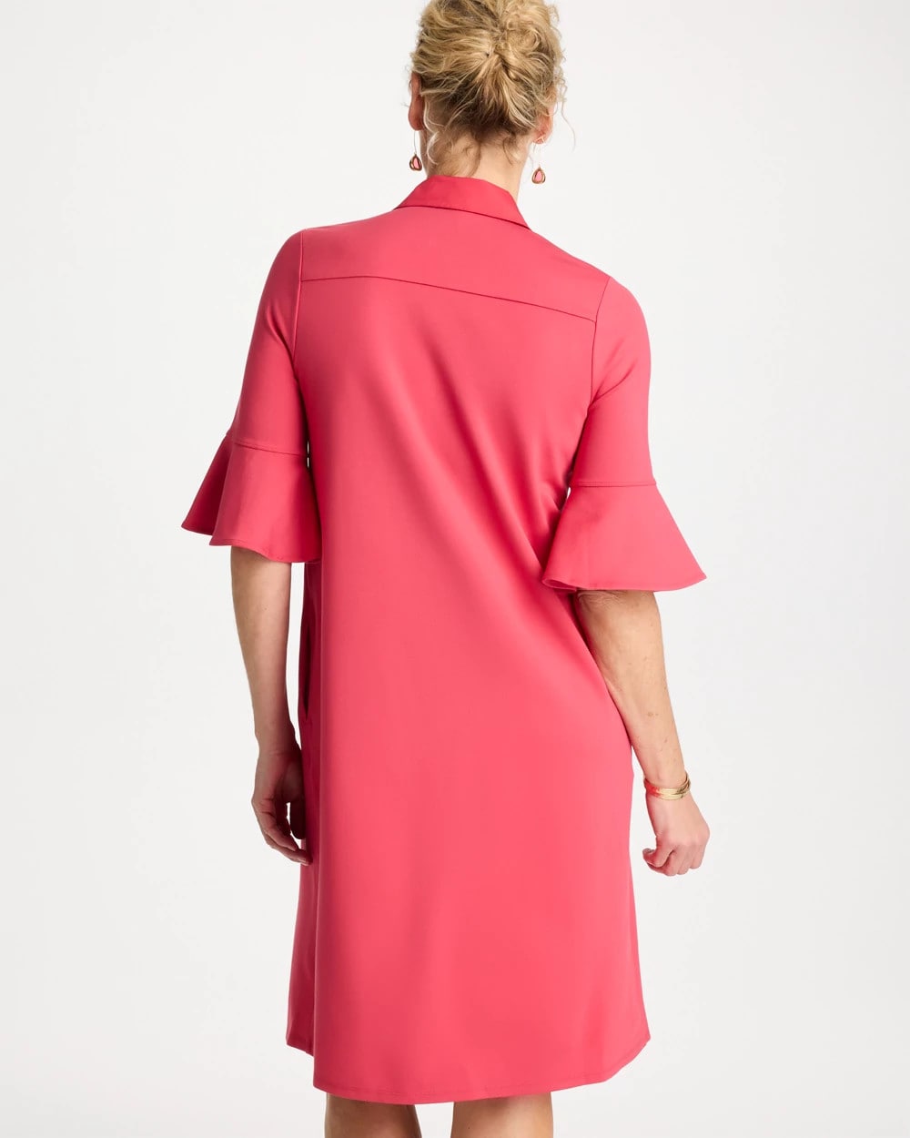 Chico's Knit Flounce Sleeve Dress