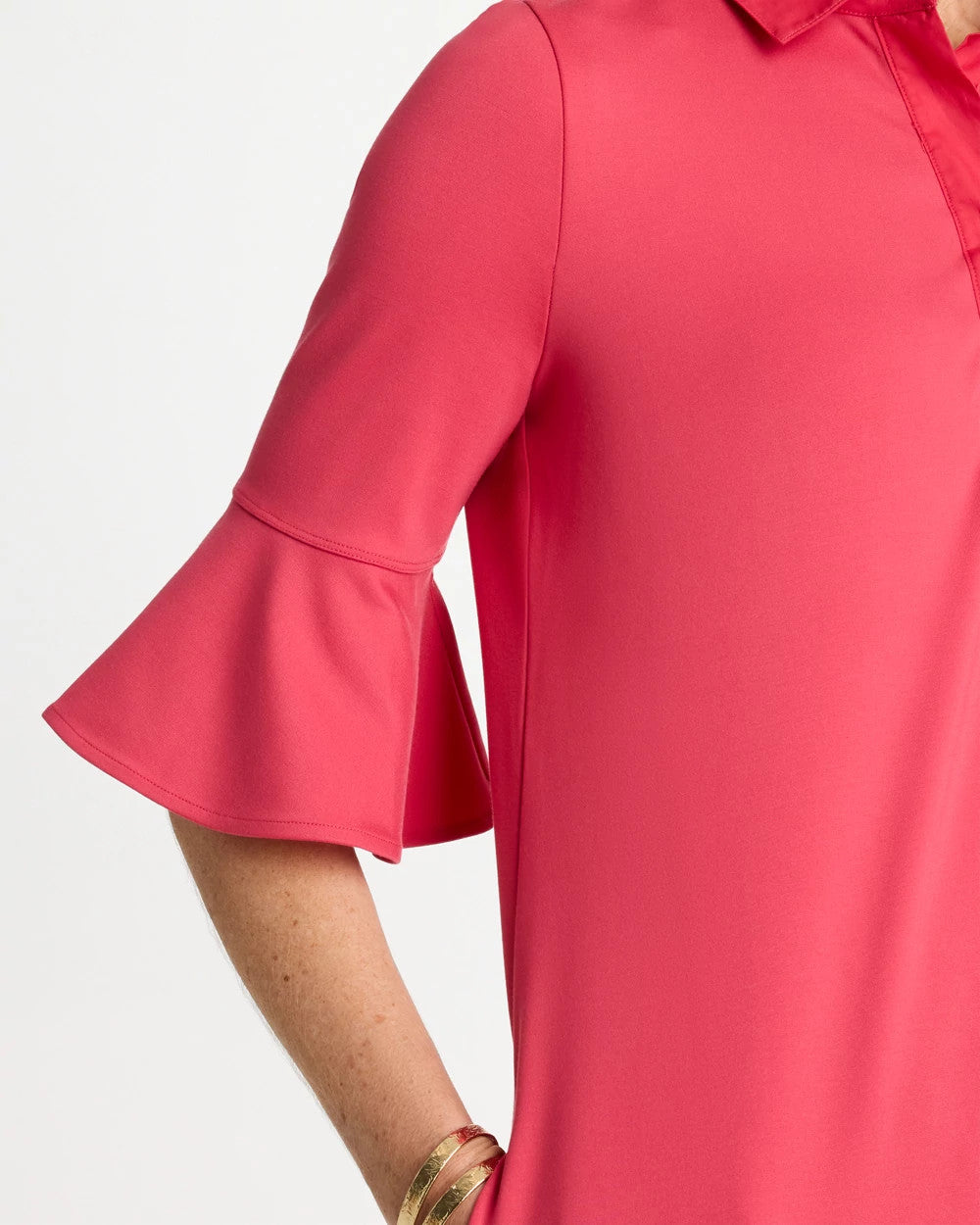 Chico's Knit Flounce Sleeve Dress