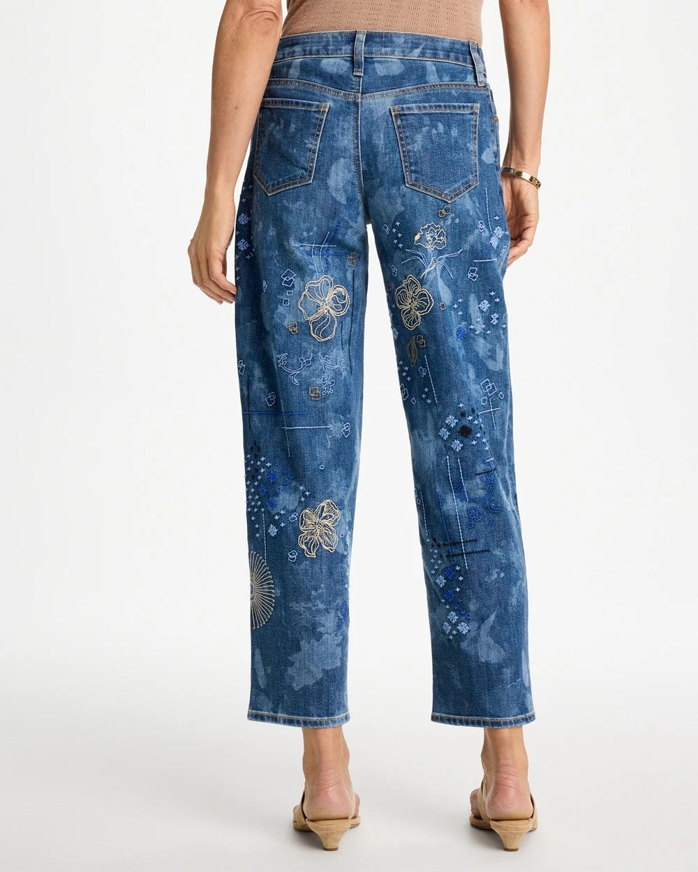 Chico's Relaxed Embroidered Boyfriend Jean