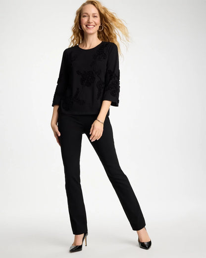 Chico's Soutache Elbow Sleeve Tee