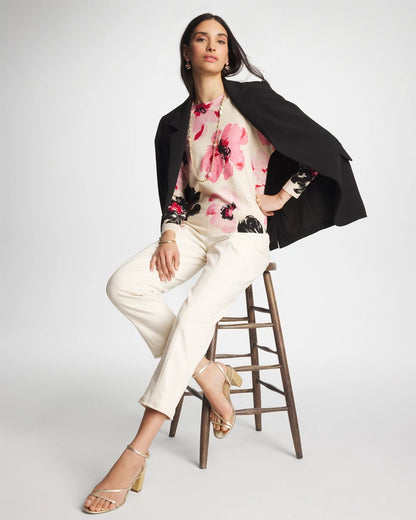 Chico's Printed Bateau Dolman Pullover