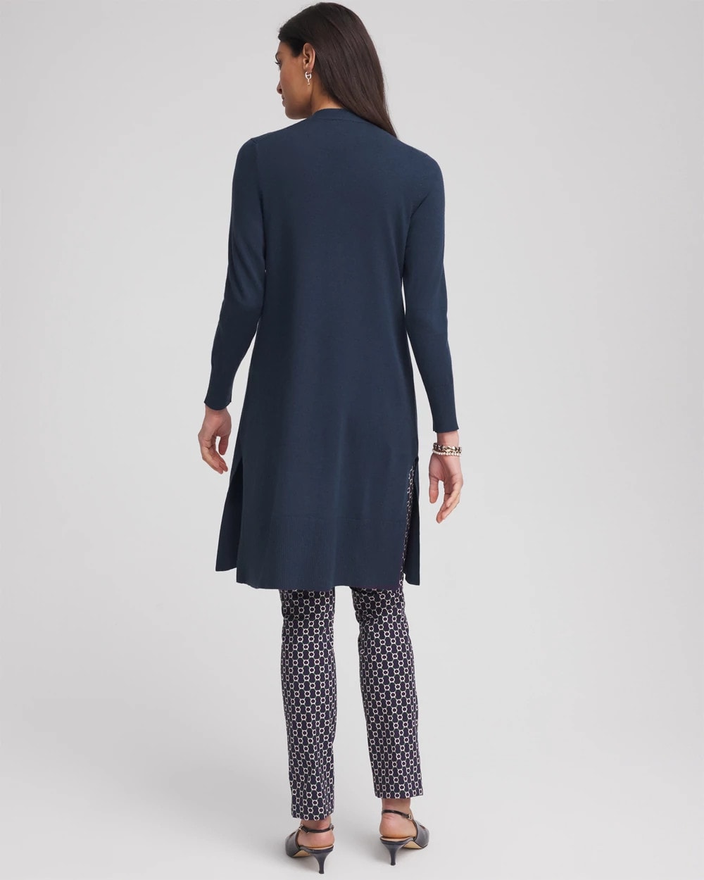 Chico's Novelty Duster Button Cardigan