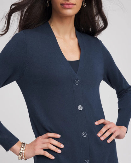 Chico's Novelty Duster Button Cardigan