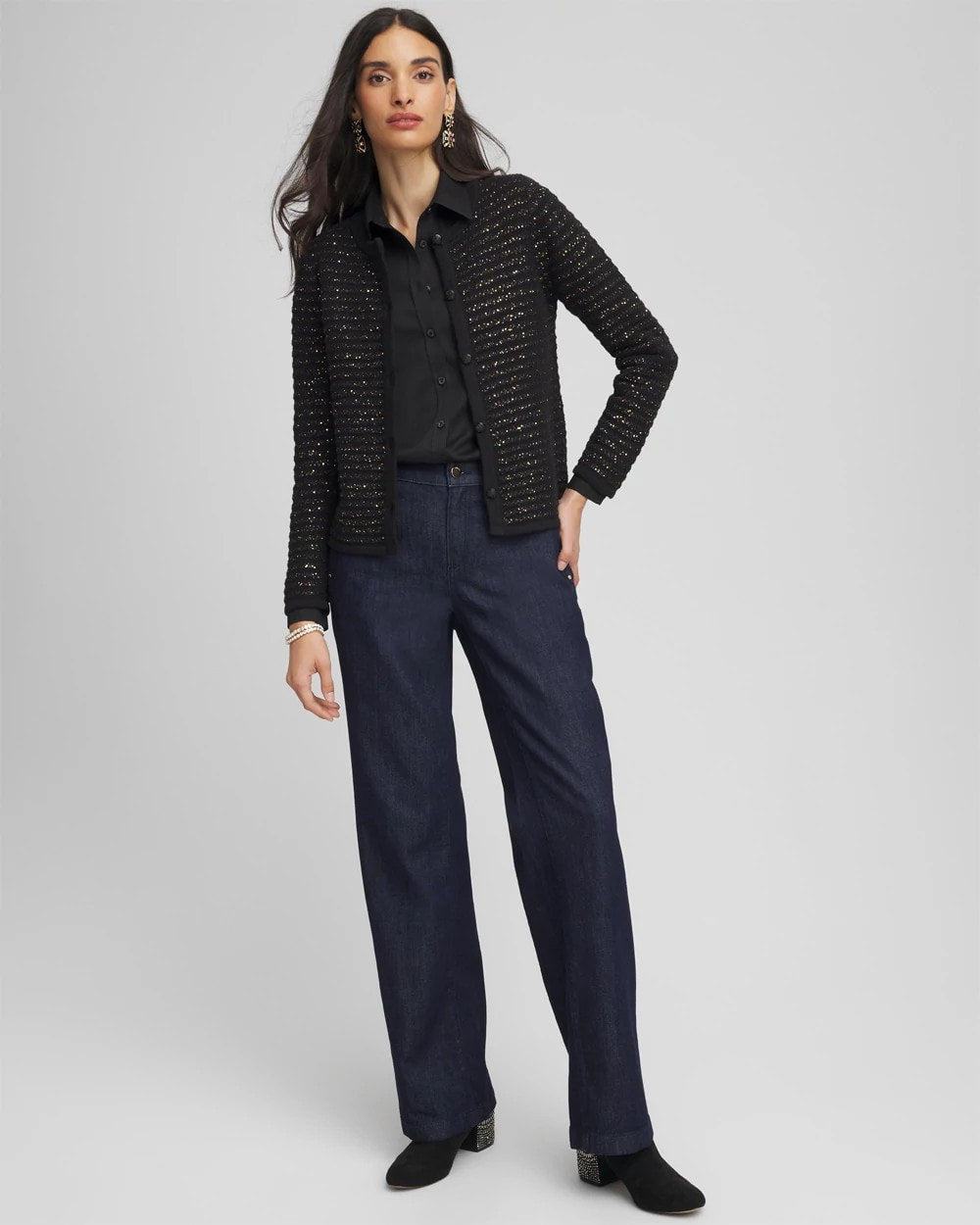 Chico's Shine Cropped Cardigan