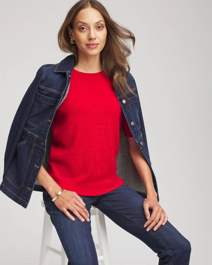 Chico's Crewneck Cashmere Pullover Sweater
